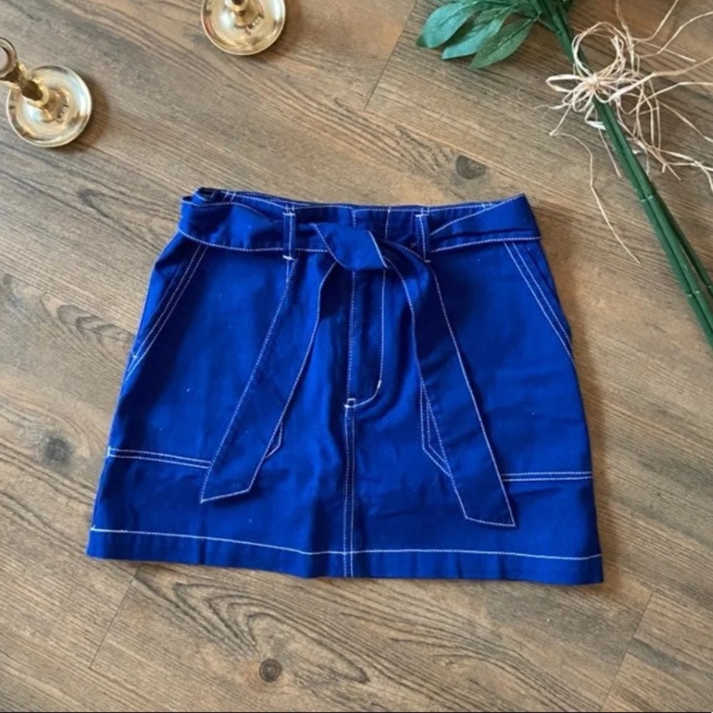 Royal blue mini skirt